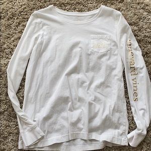 White and Gold Vineyard Vines Long Sleeve